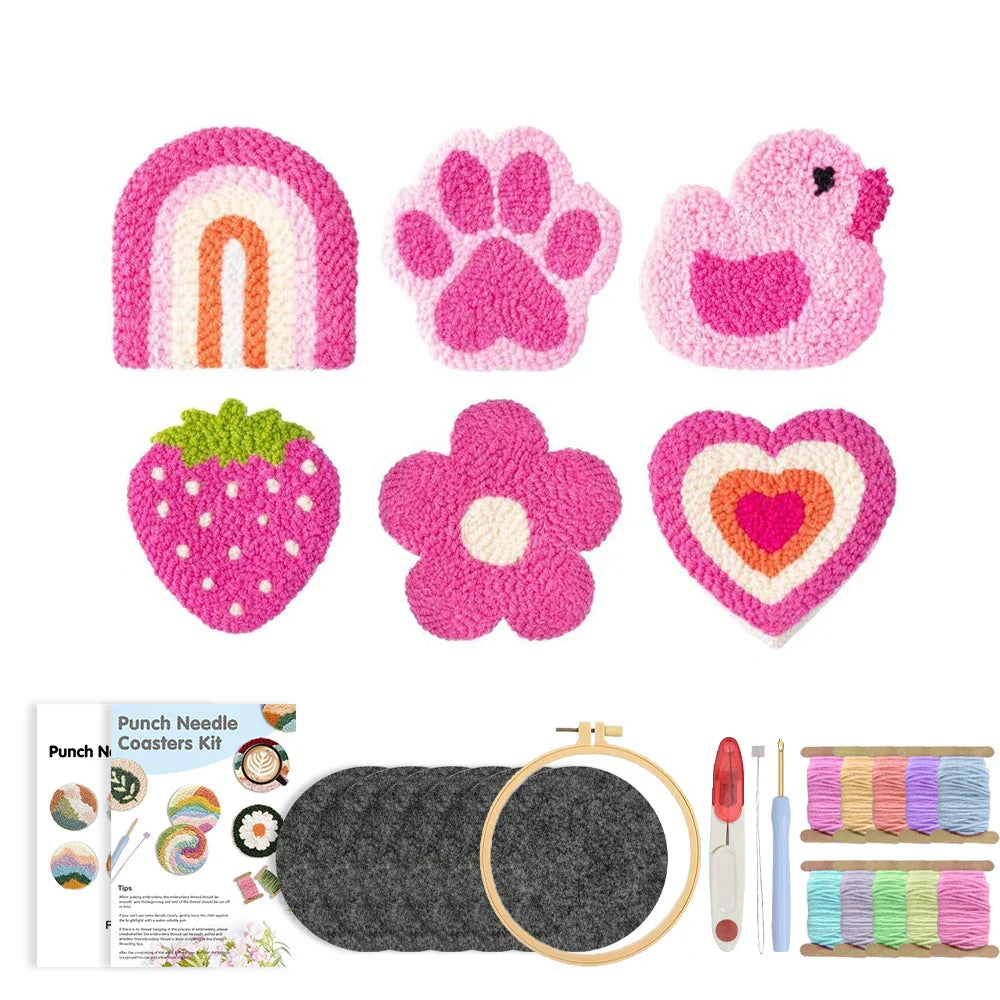 Coaster Yarn Felt - Punch Needle Kit