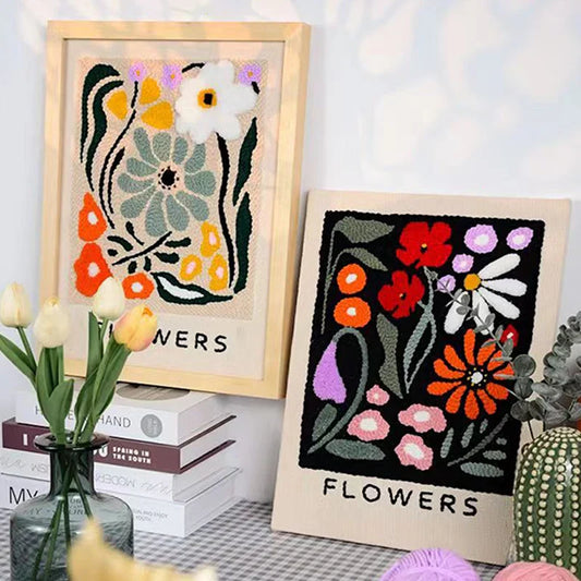 3D Flower Cross Stitch Embroidery Kit Magic Needle For Punch Needle Set DIY Art Crafts Set For Adults Best Gift Home Decor