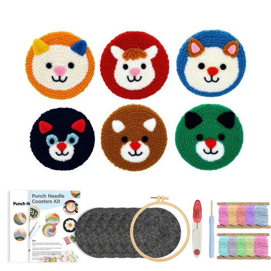 Animal Coaster DIY Hoop - Punch Needle Kit