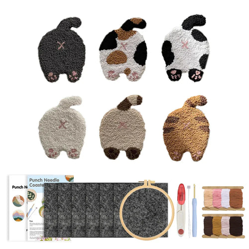 Animal Coaster Tufted - Punch Needle Kit