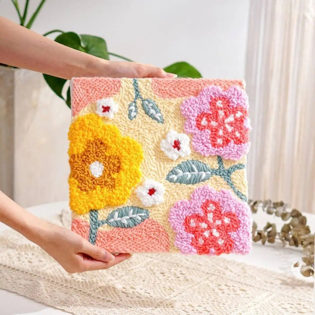 Beginner Flower Punch Needle Embroidery Kit Easy DIY Magic Needle Embroidery Kit Cross Stitch Needle Art And Craft Supplies