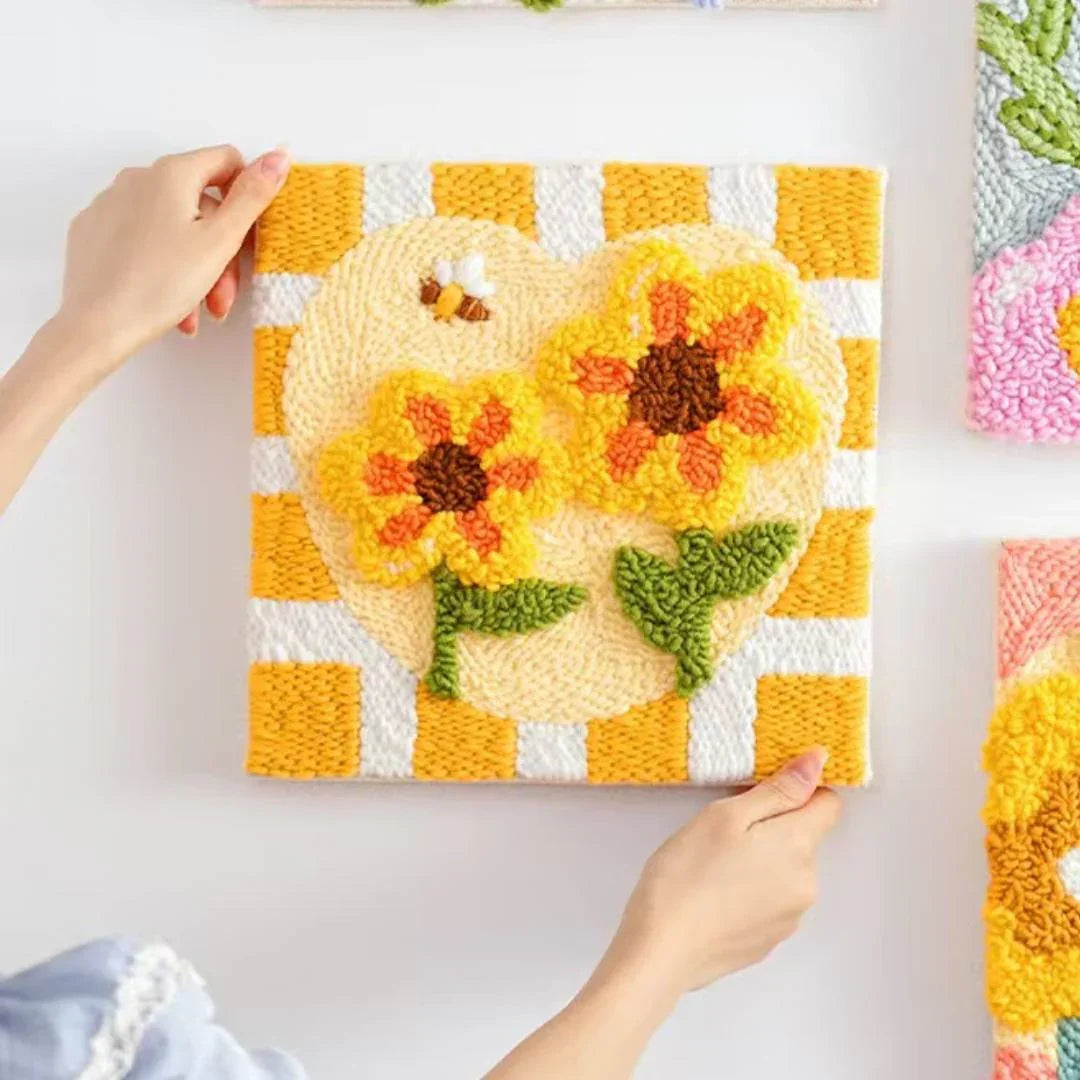 Beginner Flower Punch Needle Embroidery Kit Easy DIY Magic Needle Embroidery Kit Cross Stitch Needle Art And Craft Supplies