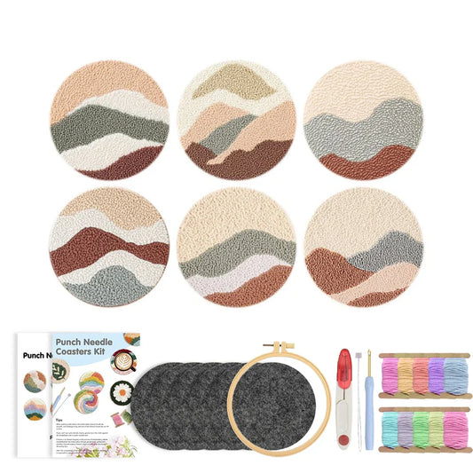 Boho Coaster - Punch Needle Kit