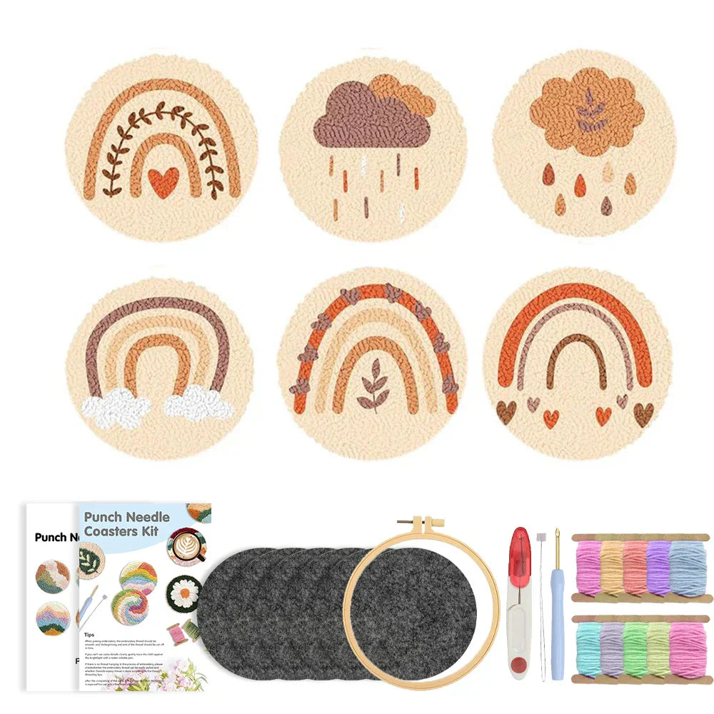 Boho Coasters Craft - Punch Needle Kit