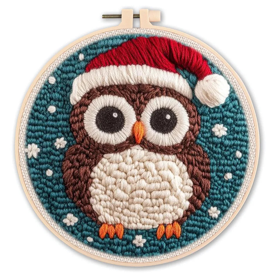 Butterfly Animal Punch Needle Embroidery Kit for Beginner Landscape Rug Tufting Coaster Yarn Punch Coaster Set For DIY Crafted