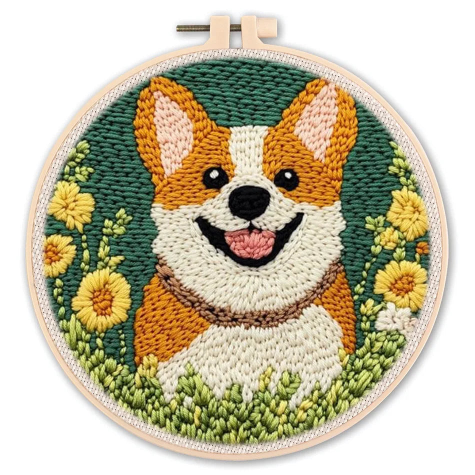 Butterfly Animal Punch Needle Embroidery Kit for Beginner Landscape Rug Tufting Coaster Yarn Punch Coaster Set For DIY Crafted