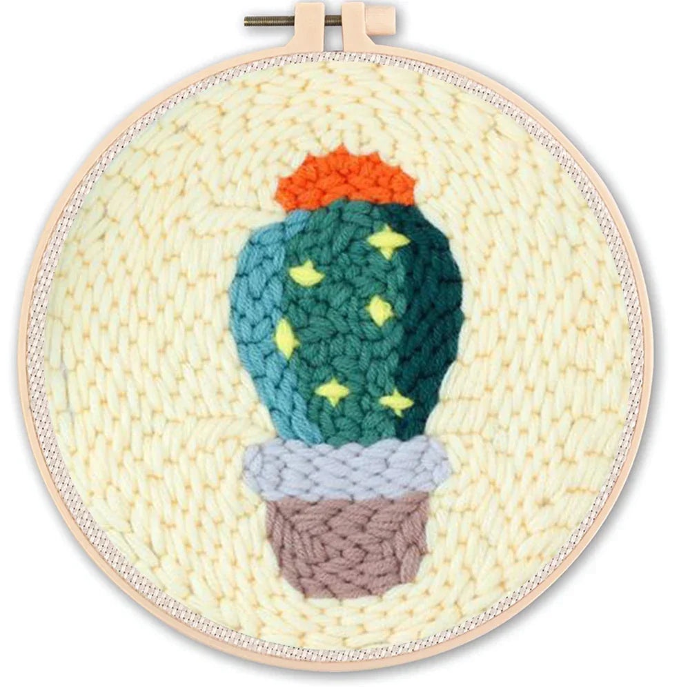 Cactus Hoop Starter - Punch Needle Kit