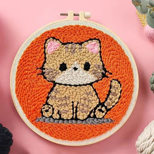 Cat Embroidery Easy - Punch Needle Kit