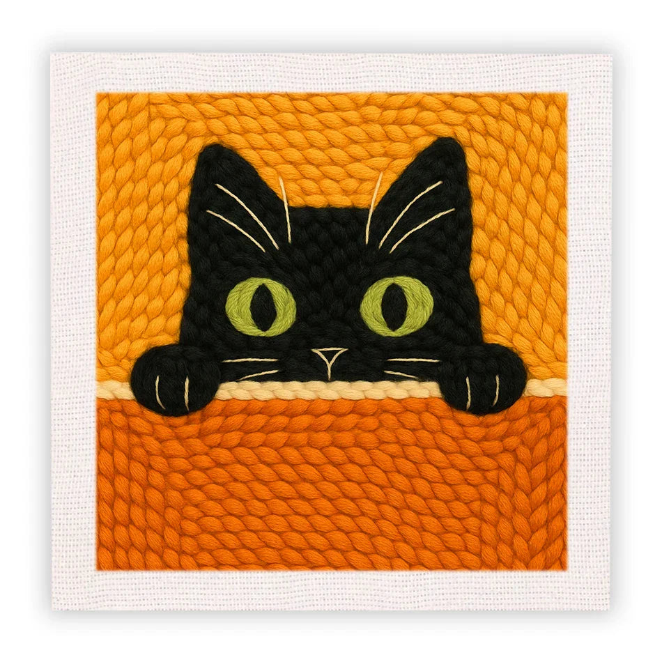 Cat Frame Embroidery - Punch Needle Kit