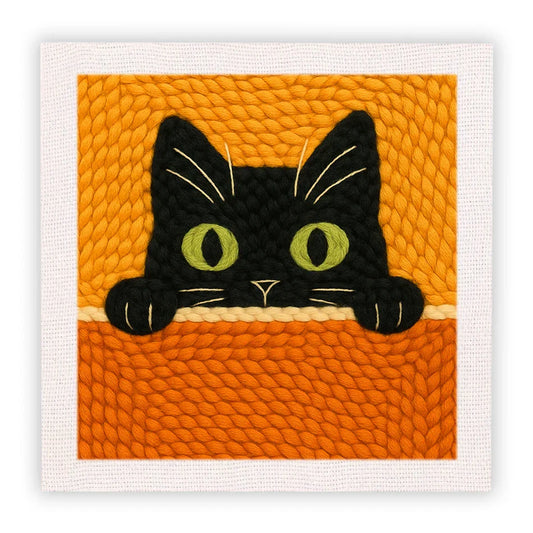 Cat Frame Embroidery - Punch Needle Kit