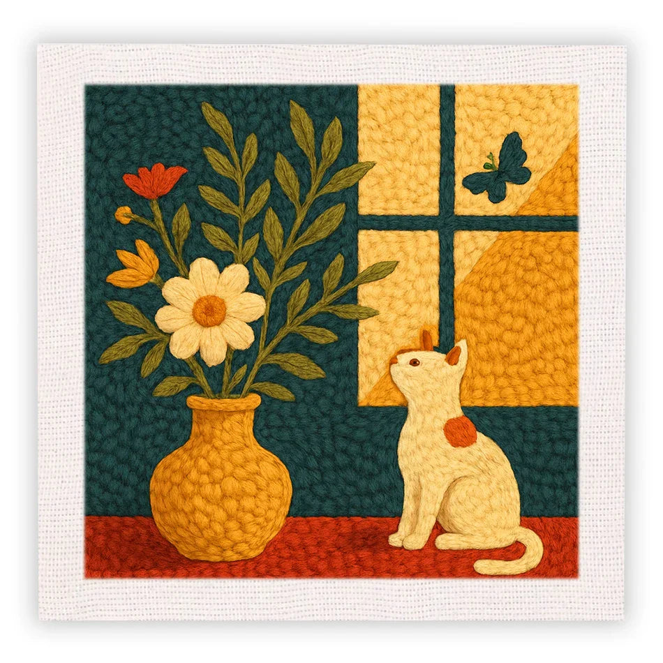 Cat Frame - Punch Needle Kit