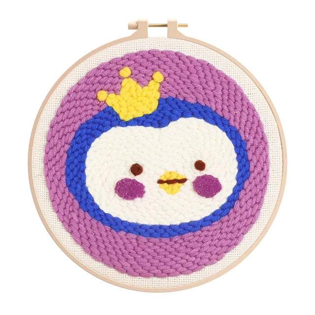 Landscape Embroidery Yarn Hoop - Punch Needle Kit by Punch Needle Studio