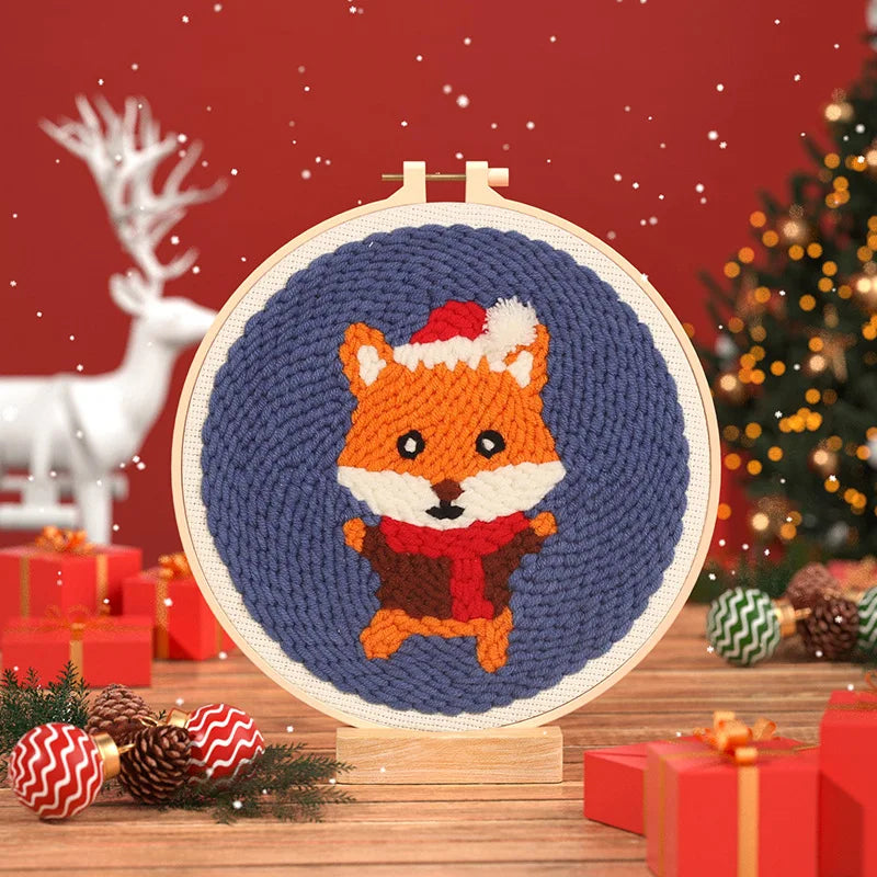 Christmas Fox - Punch Needle Kit