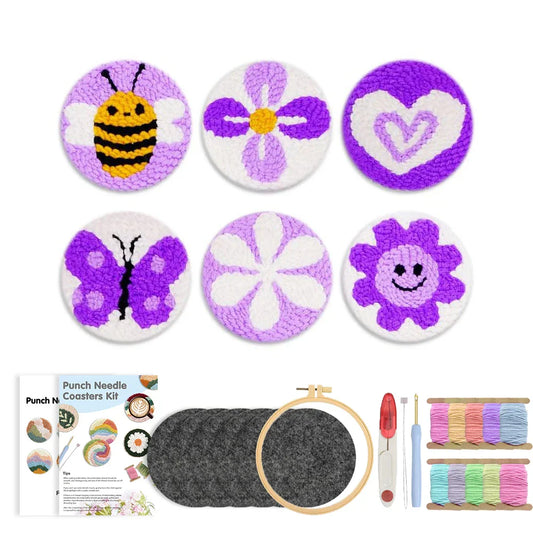 Coaster DIY Embroidery Set - Punch Needle Kit