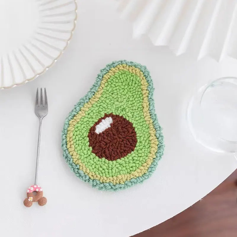 Craft Punch Needle Coasters Kit Easy Wool Poke Magic Needle Embroidery Set Making Tufted Mug Rug Pads Coaster for Adult Beginner