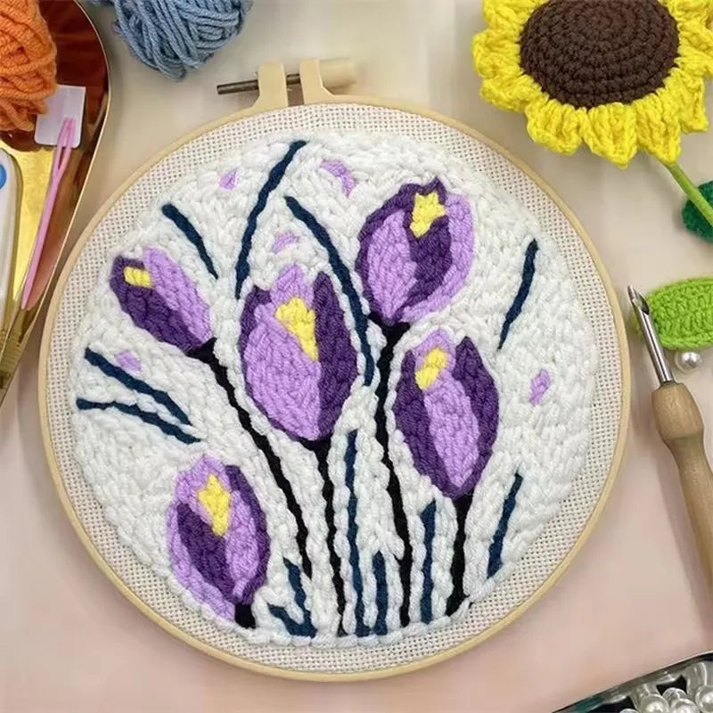 Crocus Floral - Punch Needle Kit