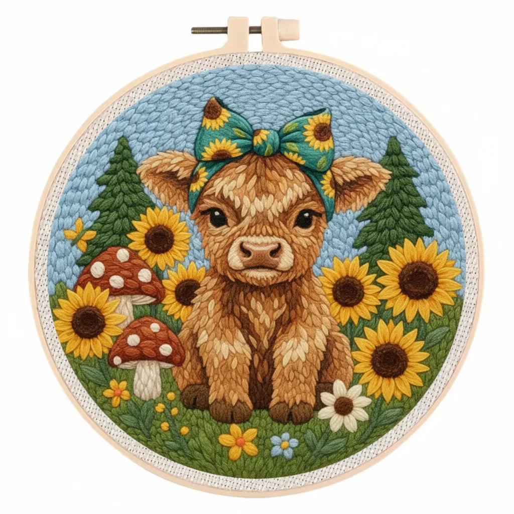 Cute Cow DIY - Punch Needle Kit