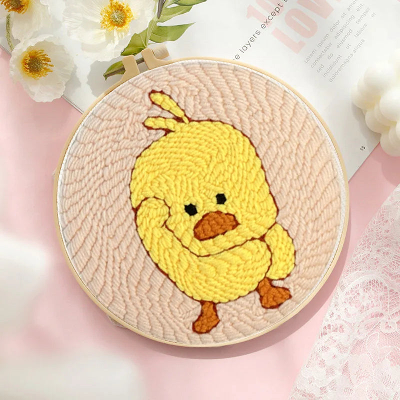 DIY Punch Needle Embroidery Starter Kits For Beginner Kids Dog Bear Lighthouse Handicrafts Poking Embroidery Yarn Painting Arts