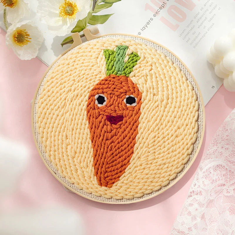 DIY Punch Needle Embroidery Starter Kits For Beginner Kids Dog Bear Lighthouse Handicrafts Poking Embroidery Yarn Painting Arts