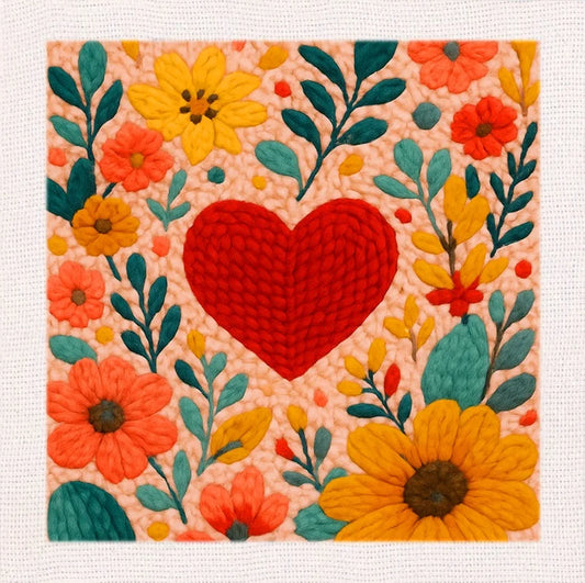 Easy Punch Needle Embroidery Starter Kits flower Pattern for Adults Beginners DIY Gift 25x25cm Punch Needle Kits Handicraft - CCXF-90-2525