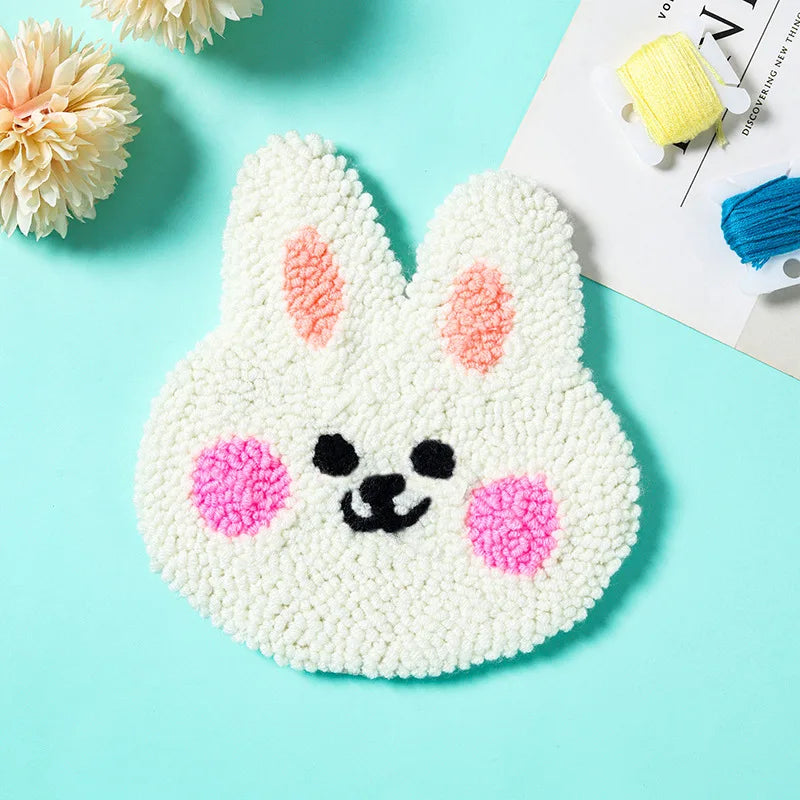 Embroidery Kit Punch Needle Coaster Set Magic Needle For Embroidery DIY Tufted Coaster Material Craft Needle Art Craft For Adult