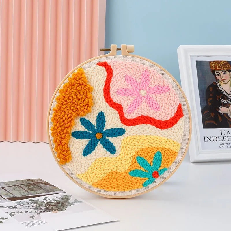 Embroidery Kit for Beginner Punch Needle Stitching Tool Magic Embroidery Needle Pen Weaving Tool Knitting Sewing Craft DIY