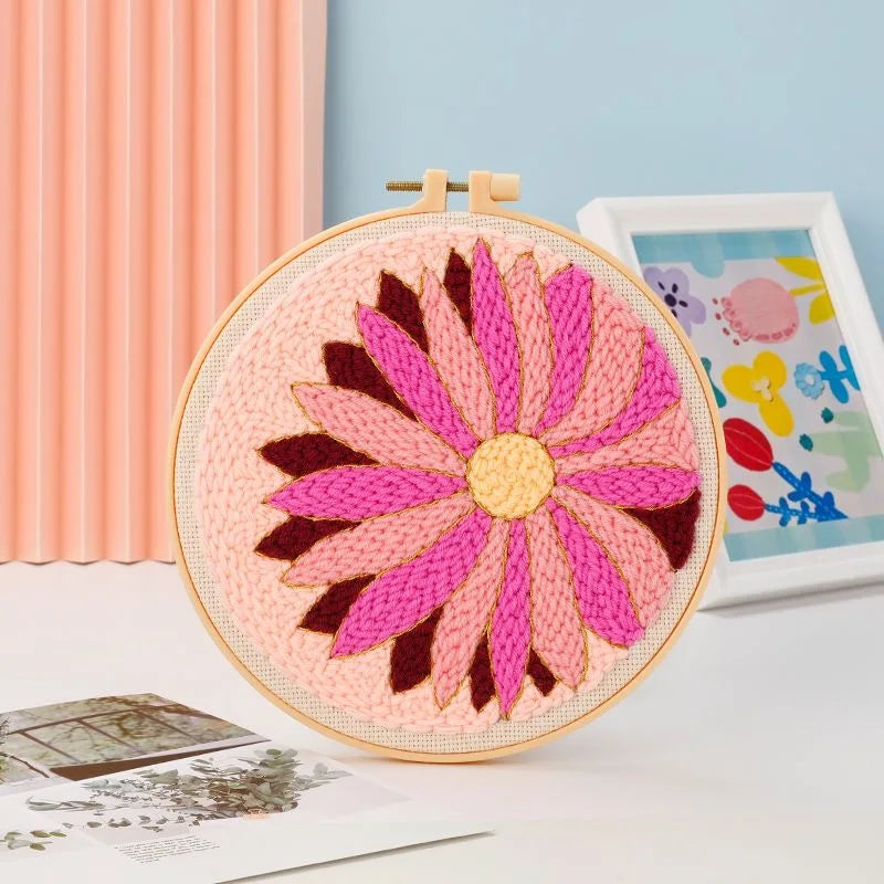 Embroidery Kit for Beginner Punch Needle Stitching Tool Magic Embroidery Needle Pen Weaving Tool Knitting Sewing Craft DIY