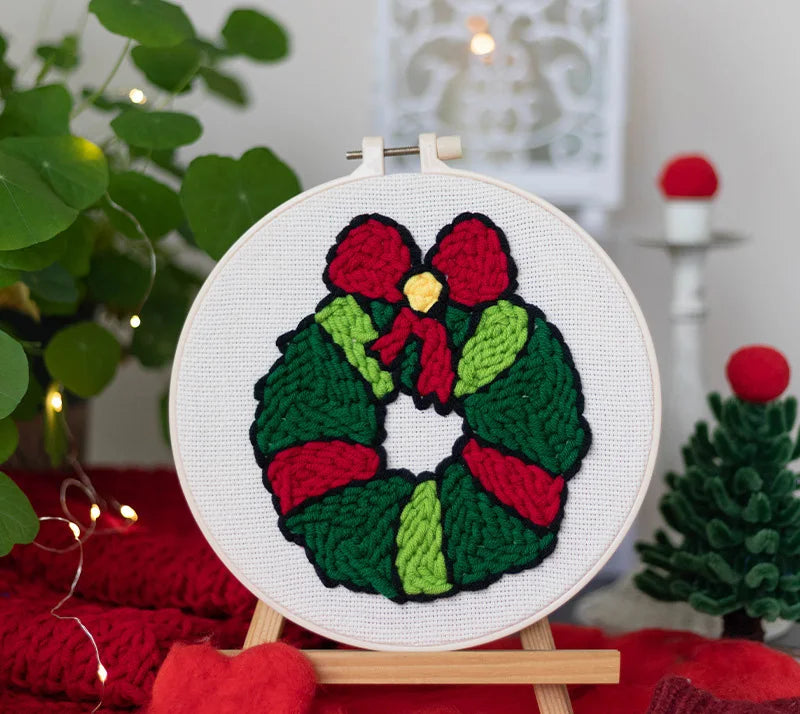 Cat Embroidery Frame Complete - Punch Needle Kit by Punch Needle Studio