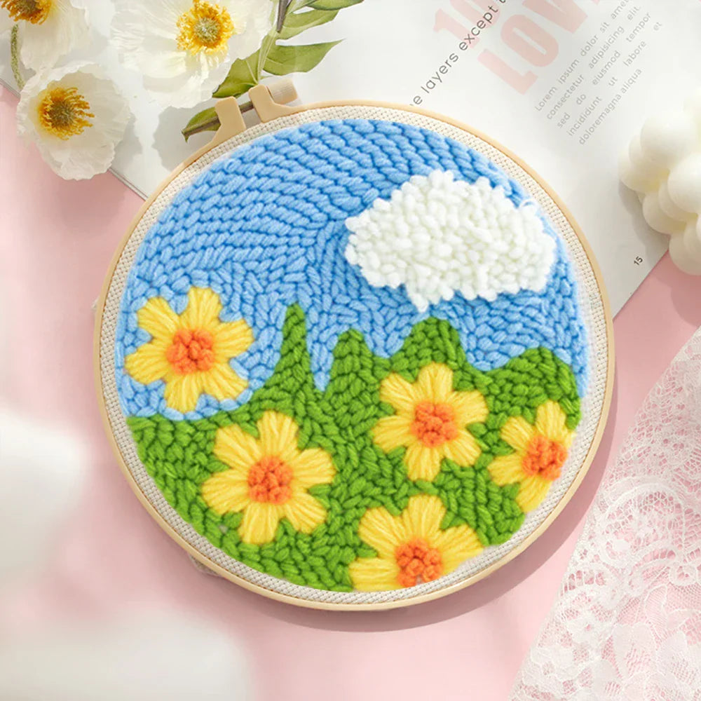 Floral Hoop Decor - Punch Needle Kit