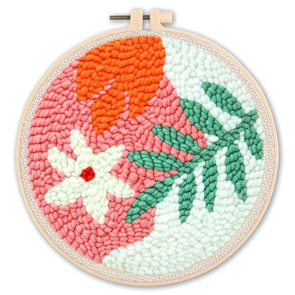 Floral Rug Kit - Punch Needle Kit