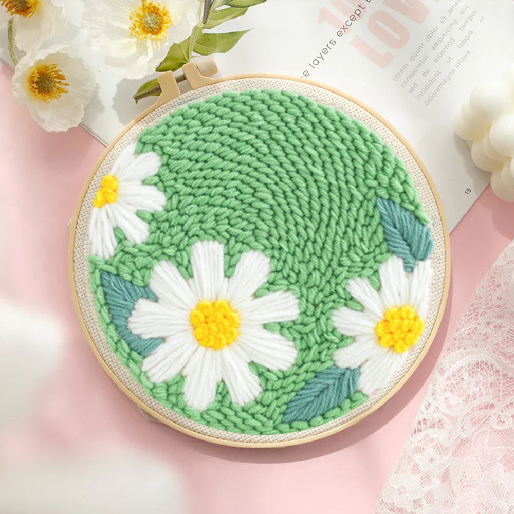 Floral Starter Embroidery - Punch Needle Kit