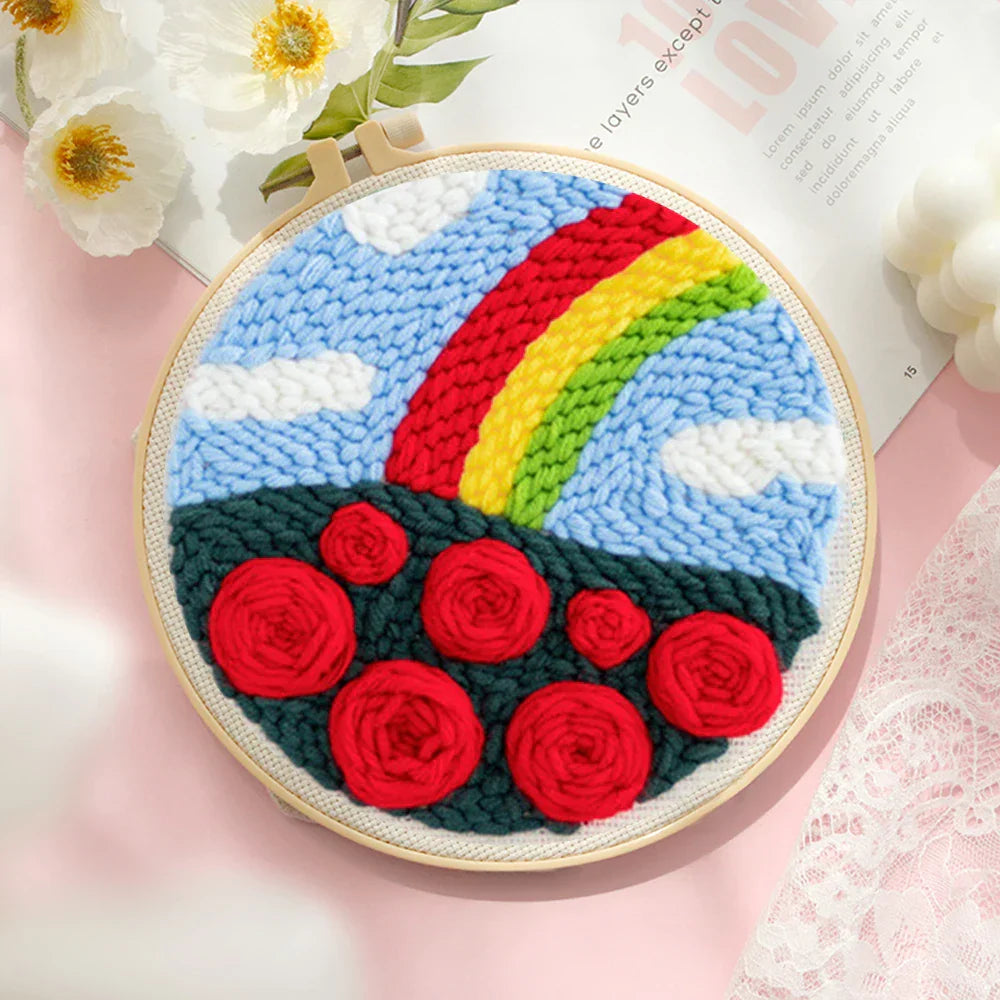 Floral Starter Hoop - Punch Needle Kit