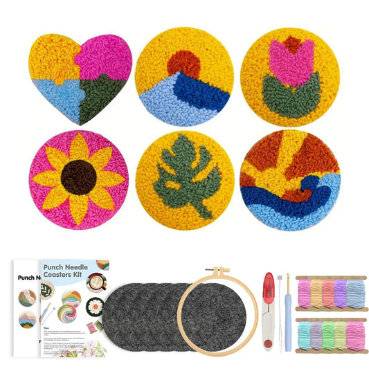 Flower Coasters - Punch Needle Kit