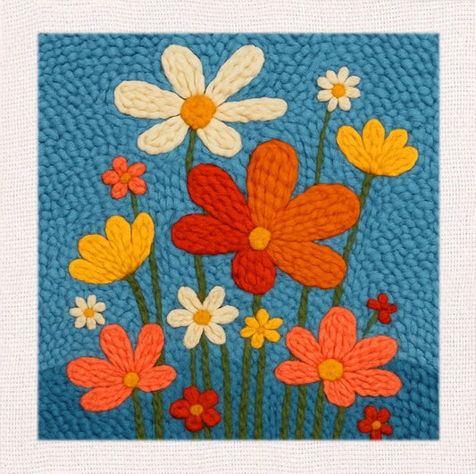 Flower Pattern Embroidery - Punch Needle Kit