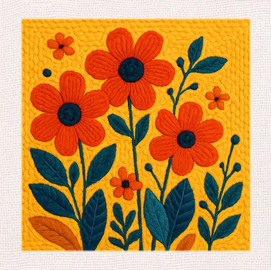 Flower Pattern Sewing - Punch Needle Kit