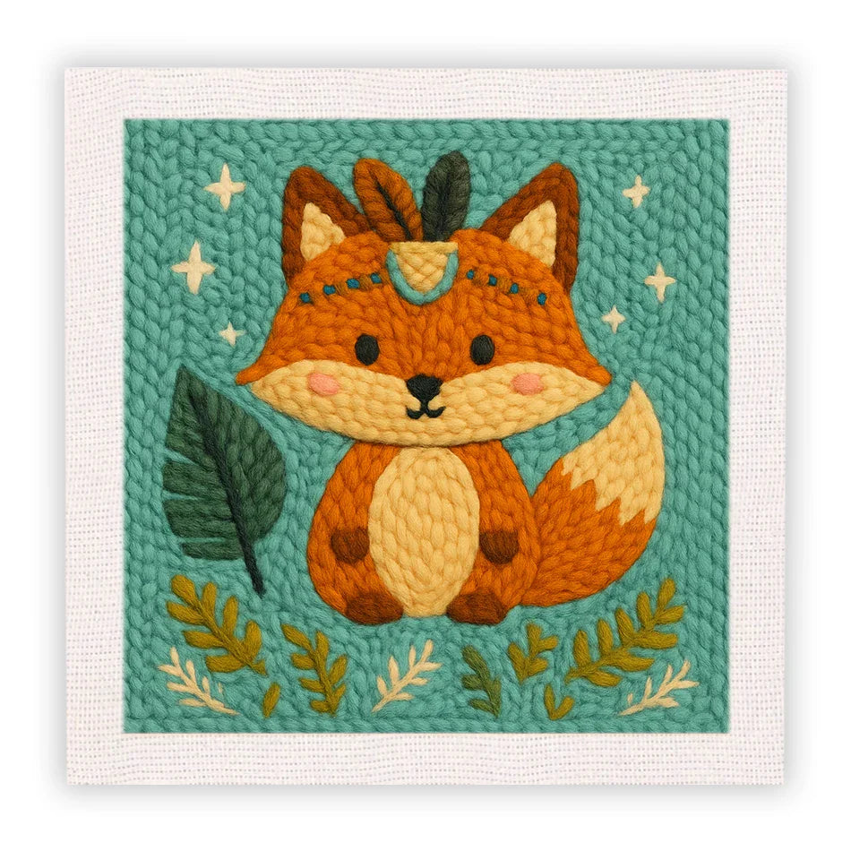 Fox Embroidery Beginner - Punch Needle Kit