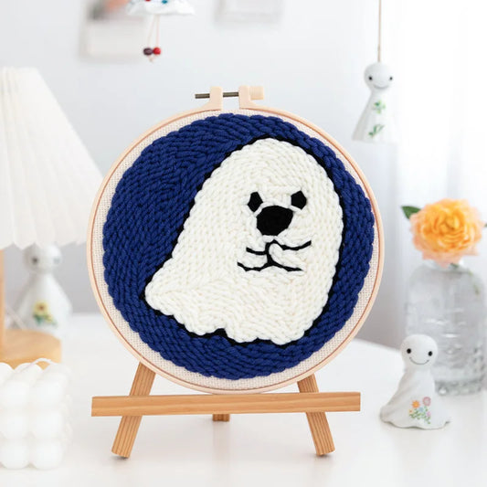 Halloween Ghost Hoop - Punch Needle Kit