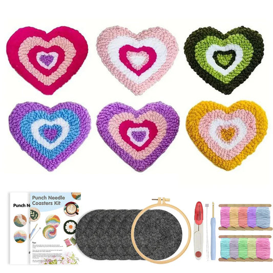 Heart Coasters - Punch Needle Kit