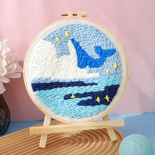 Landscape Embroidery Hoop - Punch Needle Kit