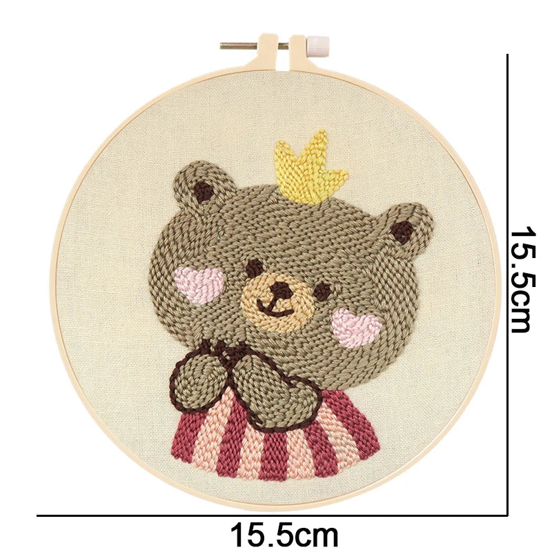 Magic Needle For Embroidery Set Panda Dinosaur Punch Needle Kits for Adults Beginner Whale Theme Sewing Needles Tool DIY Craft