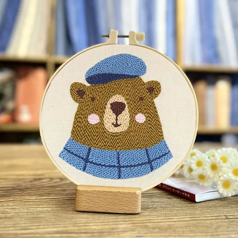 Magic Needle For Embroidery Set Panda Dinosaur Punch Needle Kits for Adults Beginner Whale Theme Sewing Needles Tool DIY Craft