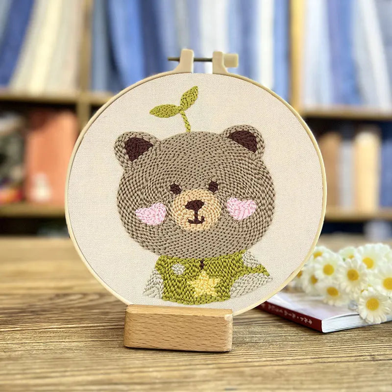 Magic Needle For Embroidery Set Panda Dinosaur Punch Needle Kits for Adults Beginner Whale Theme Sewing Needles Tool DIY Craft