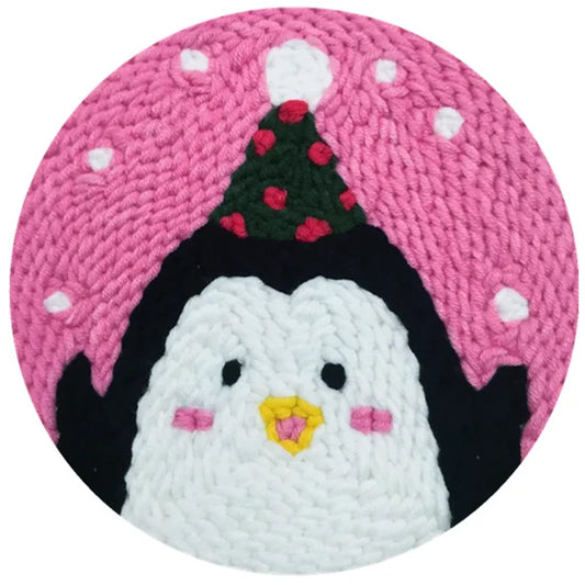 Penguin Christmas Pattern - Punch Needle Kit