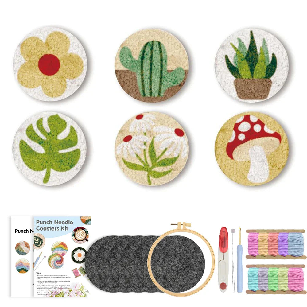 Plant Coasters - Punch Needle Kit
