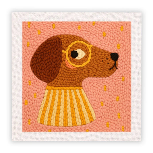 Punch Needle Embroidery Kits for Beginners Adults Cute Animals Craft Art Easy Punch Stitching kit with Tools 25x25cm Home Decor - CCXF-48-2525