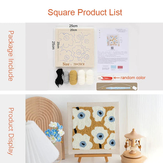 Blooming Joy DIY Punch Needle Craft Kit  | 20x20cm