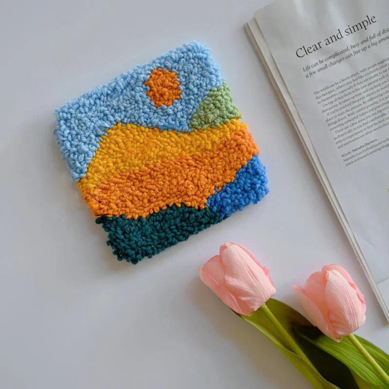 Abstract Landscape DIY Punch Needle Coaster Kit