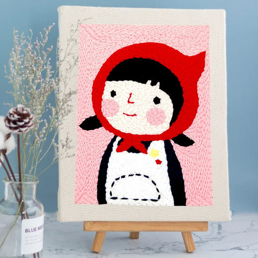 Little Red Riding Hood | 25x30cm | DIY Punch Needle Craft Kit  | 25x30cm