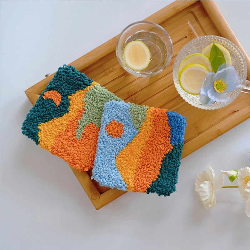 Abstract Landscape DIY Punch Needle Coaster Kit