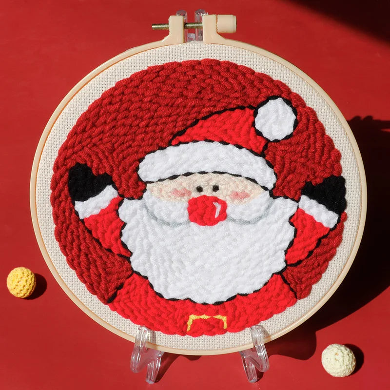 Santa Embroidery - Punch Needle Kit